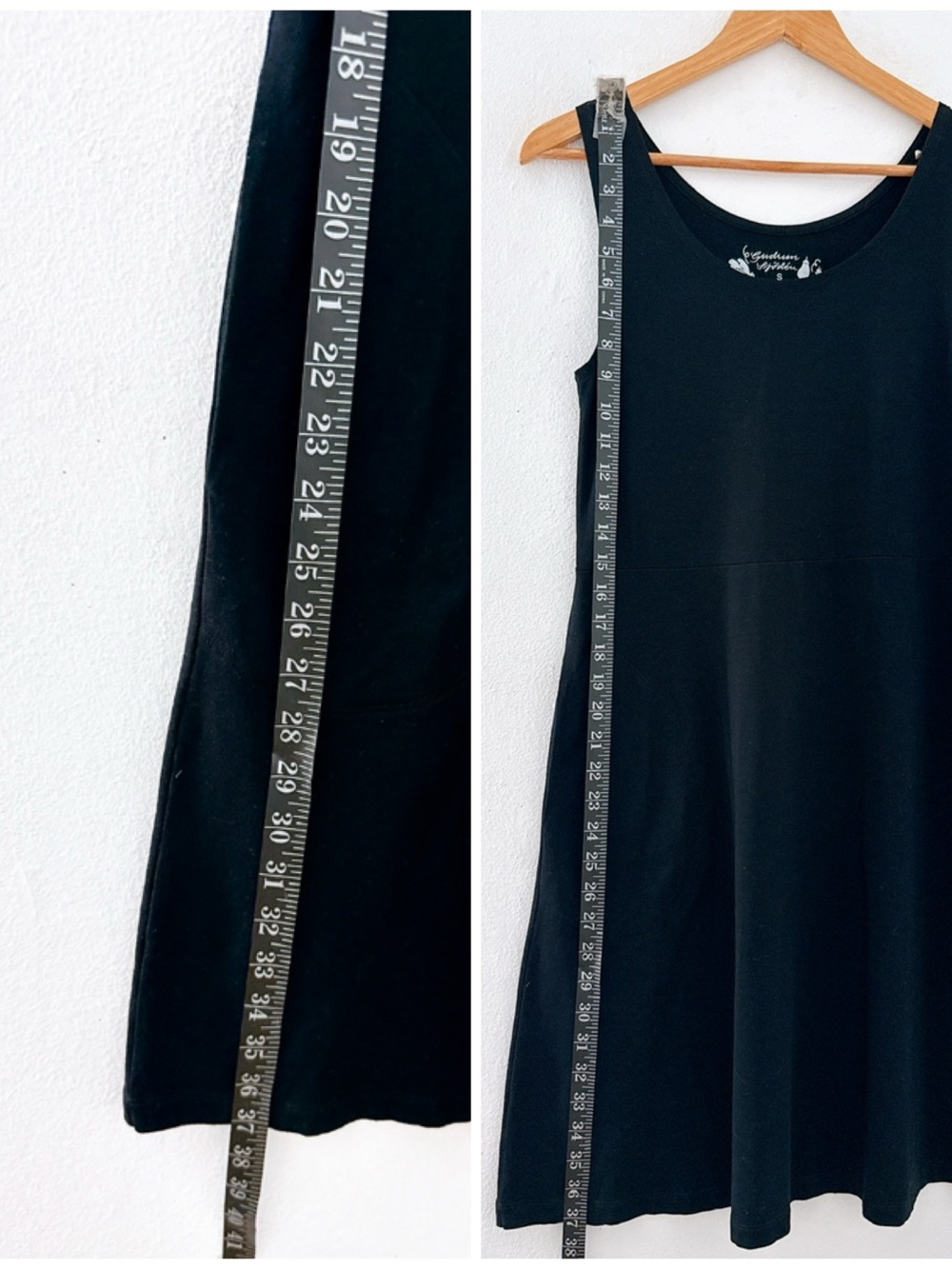 Gudrun Sjoden Dress Black Sleeveless A-Line Organic Cotton Stretch Tank Jersey - Picture 8 of 13
